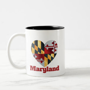 Caneca De Café Em Dois Tons Maryland Heart Flag