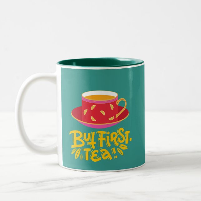 CANECA DE CAFÉ EM DOIS TONS MAS PRIMEIRO CHÁ (Esquerda)