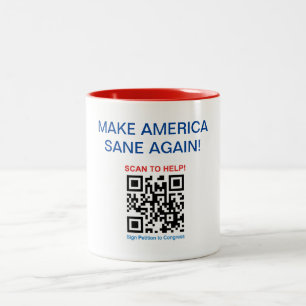 Caneca De Café Em Dois Tons MASA MUG - Faça a América Sane de novo!