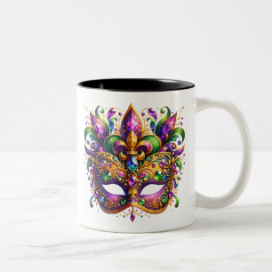 Caneca De Café Em Dois Tons Máscara de Mardi Gras