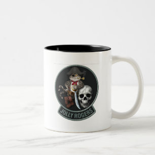 Caneca De Café Em Dois Tons Mascote Rogers alegre de F-14 Tomcat