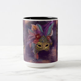 CANECA DE CAFÉ EM DOIS TONS MASQUERADE VENICE  ARTE     