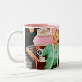 CANECA DE CAFÉ EM DOIS TONS MASSA DA TARDE DE 1950 TEA COFFEE MUG