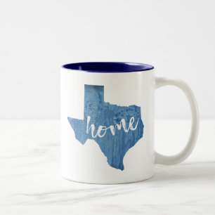 Caneca De Café Em Dois Tons Massa de madeira do Texas