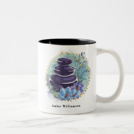 Caneca De Café Em Dois Tons Massagem Terapista Salon Spa Stylist Zen Stones