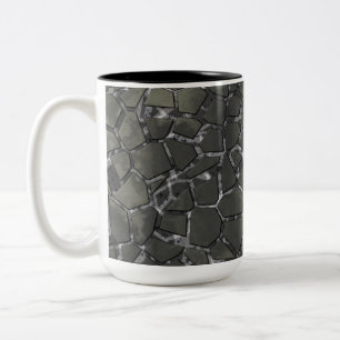 Caneca De Café Em Dois Tons Mata de vidro do mosaico negro