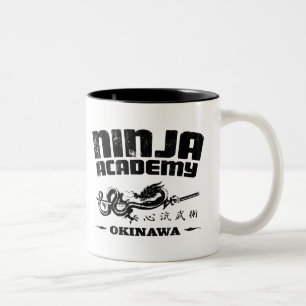Caneca De Café Em Dois Tons Matar Bill de Okinawa da academia de Ninja