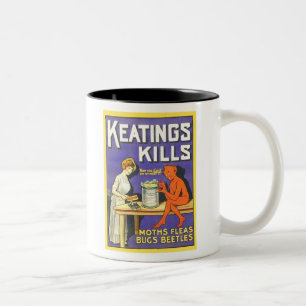 Caneca De Café Em Dois Tons Matares de Keatings Vintage Inseticida