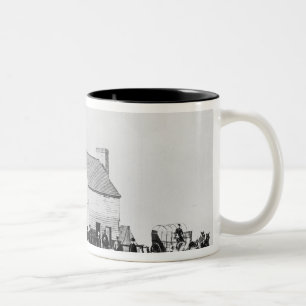 Caneca De Café Em Dois Tons Matrizes da comissão sanitária