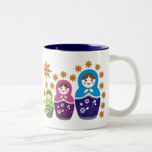 Caneca De Café Em Dois Tons Matryoshka Doll Mugs