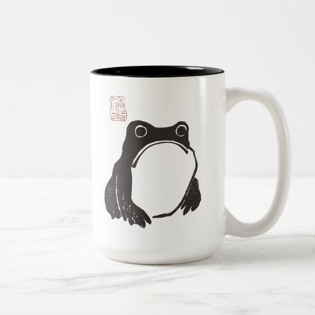 Caneca De Café Em Dois Tons Matsumoto Hoji Funny Sad Grumpy Sapo Mug (Direita)