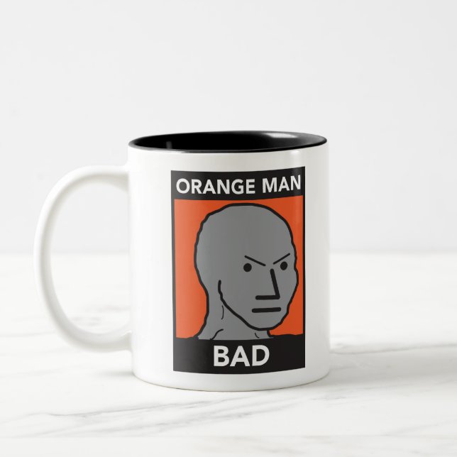 Caneca De Café Em Dois Tons Mau alaranjado do homem (Esquerda)