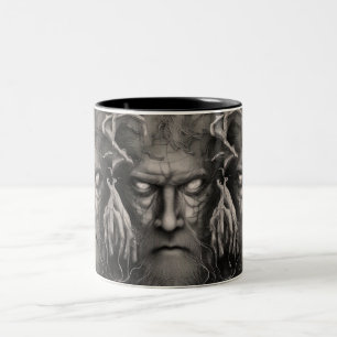 Caneca De Café Em Dois Tons Mau do demônio antigo