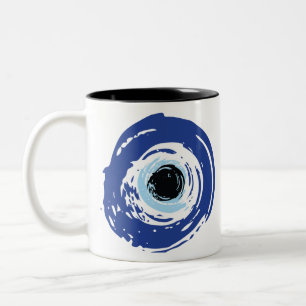 Caneca De Café Em Dois Tons Mau Olho Artístico Azul Grego