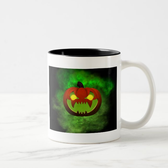 Caneca De Café Em Dois Tons Mau Spooky HalloweenPumpkin (Direita)