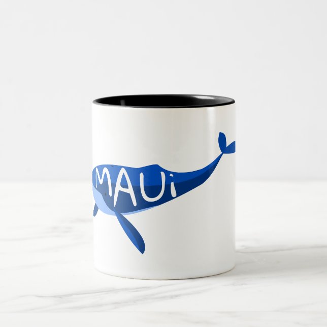 Caneca De Café Em Dois Tons Maui Hawaii Whale (Centro)