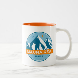 Caneca De Café Em Dois Tons Mauna Kea Hawaii Stars Moon