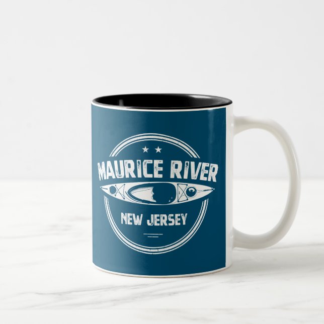 Caneca De Café Em Dois Tons Maurice River New Jersey Kayaking (Direita)