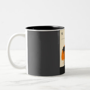 Caneca De Café Em Dois Tons Maurícia Vintage Arte Mínima do Poster de viagens