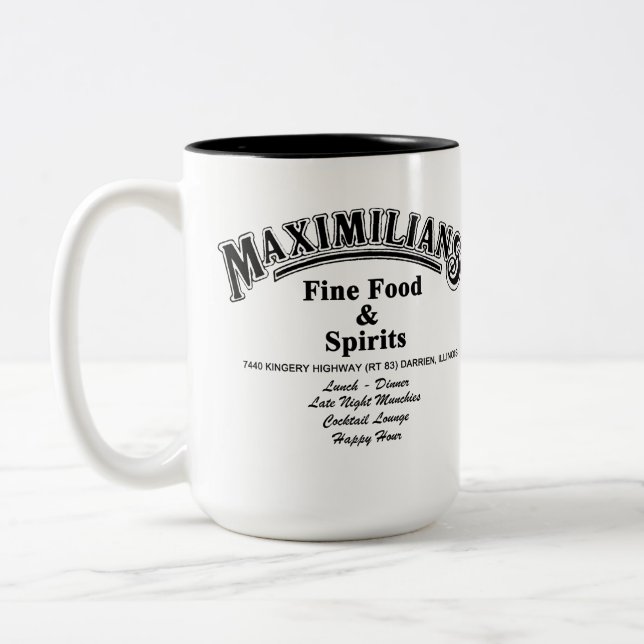 Caneca De Café Em Dois Tons Maximilian's Fine Comidas & Spirits, Darien, Illin (Esquerda)