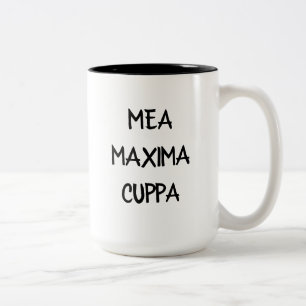 Caneca De Café Em Dois Tons Máximos Latin cómicos Cuppa do Mea do católico
