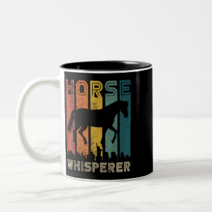 Caneca De Café Em Dois Tons mb Vintage Horse Whisperer Funny Animal Raising Lo