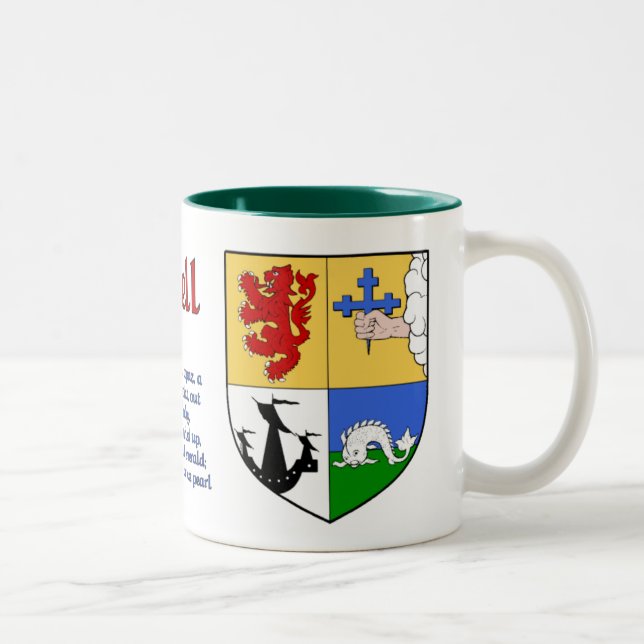 Caneca De Café Em Dois Tons McDonnell Family Shield Mug (Direita)