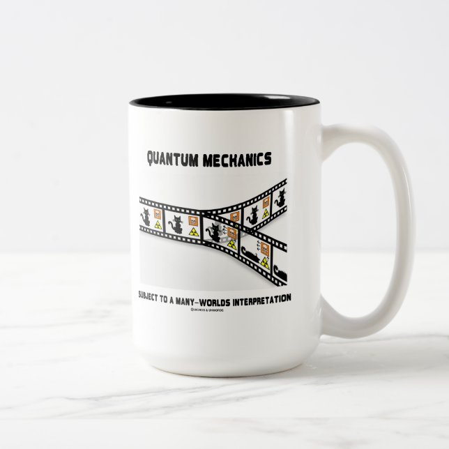 Caneca De Café Em Dois Tons Mecânica Quântica Interpretação De Muitos Mundos (Direita)