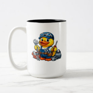 Caneca De Café Em Dois Tons Mecânico Pato de Borracha