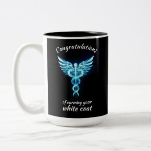 Caneca De Café Em Dois Tons Medicina de cristal de cerimônia de Casaco branca