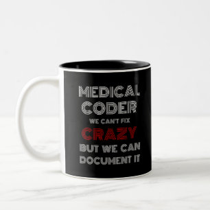 Caneca De Café Em Dois Tons Medicina Não podemos consertar maluco