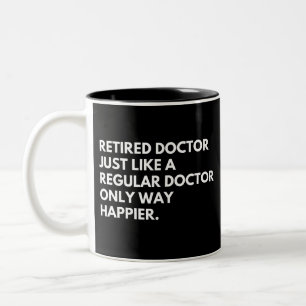 Caneca De Café Em Dois Tons Médico Aposentado Divertido Trabalho Aposentadoria