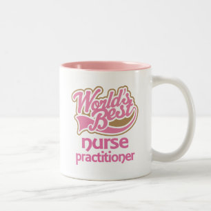 Caneca De Café Em Dois Tons Médico da enfermeira dos mundos cor-de-rosa