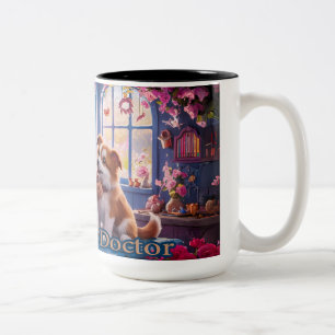 Caneca De Café Em Dois Tons Médico veterinário Cute Gnome