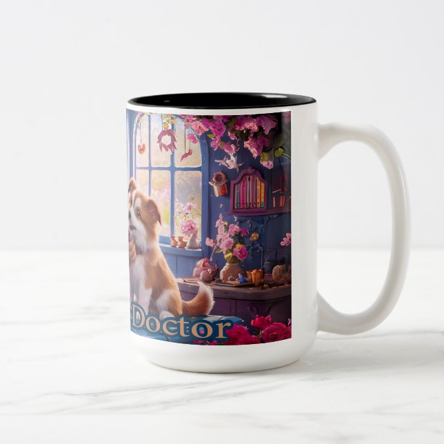 Caneca De Café Em Dois Tons Médico veterinário Cute Gnome (Direita)