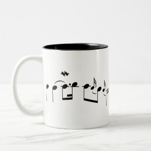 Caneca De Café Em Dois Tons Medidas Bach das variações de Goldberg primeiras