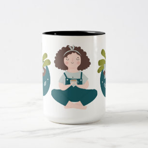 Caneca De Café Em Dois Tons Meditação em Casa