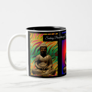 Caneca De Café Em Dois Tons Meditando Buda