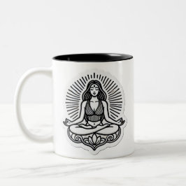 Caneca De Café Em Dois Tons Meditar para tranquilizar a mente