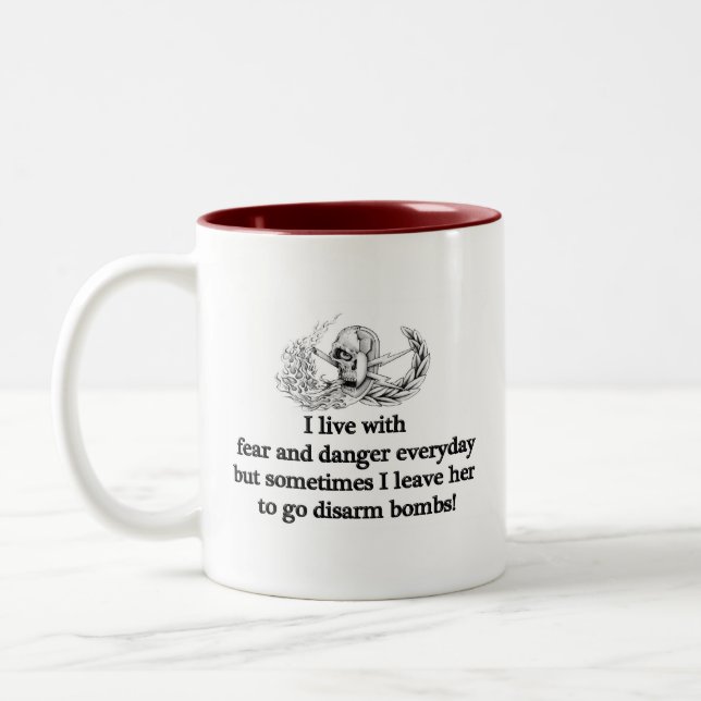 Caneca De Café Em Dois Tons Medo do EOD e scrab do dander (Esquerda)