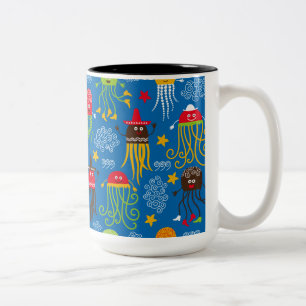 Caneca De Café Em Dois Tons medusa e polvo