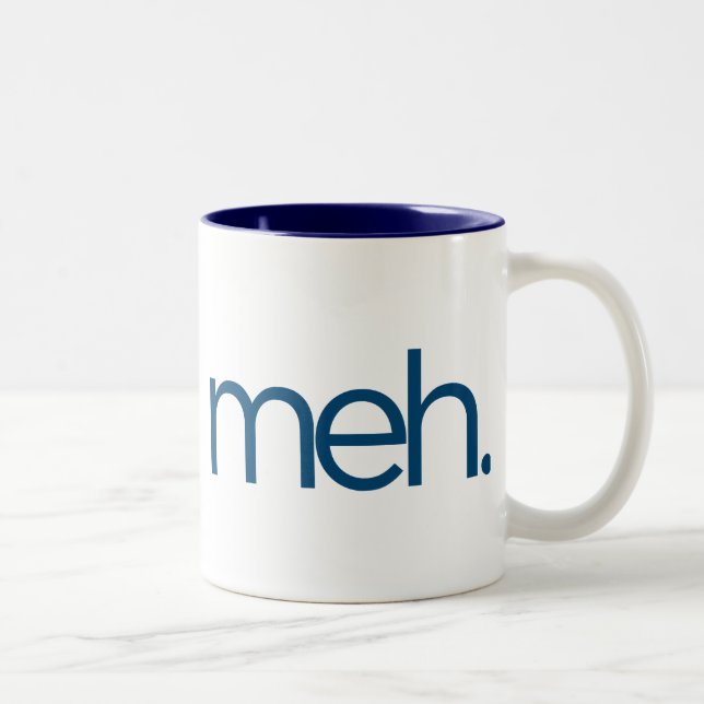 Caneca De Café Em Dois Tons meh eh meh. (Direita)