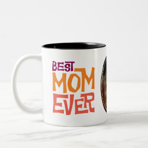 Caneca De Café Em Dois Tons Meio século do tipo retrorreflector Best Mãe Mug