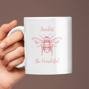 Caneca De Café Em Dois Tons Mel Bebê Cor-de-rosa Personaliza Mug de Café