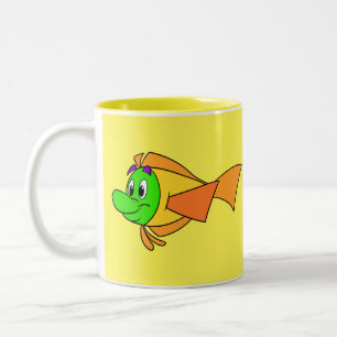 Caneca De Café Em Dois Tons Mel de desenho animado de FriendFish