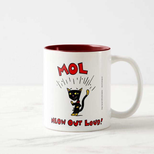 Caneca De Café Em Dois Tons Mel "MOL: MEOOUT LOUD" (Direita)