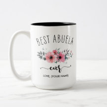 Melhor Abuela - (SEU NOME) Buquê Rosa Mug