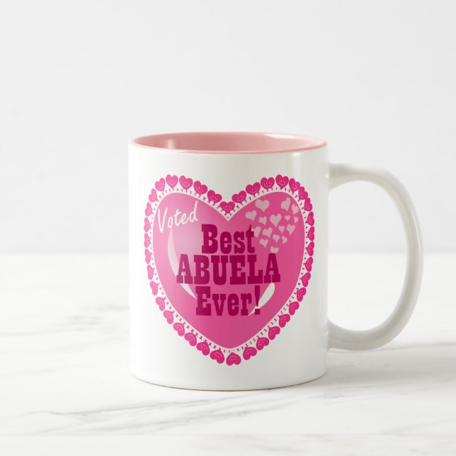Caneca De Café Em Dois Tons MELHOR Abuela votado nunca! (Direita)