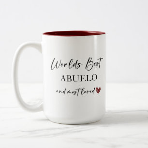 Caneca De Café Em Dois Tons Melhor Abuelo e o mais amado presente de fotos do