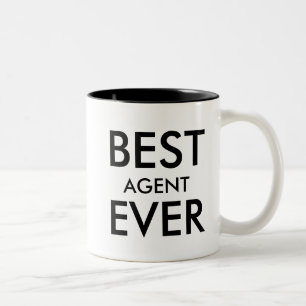 Caneca De Café Em Dois Tons Melhor Agente de Sempre   Presente para o escritór
